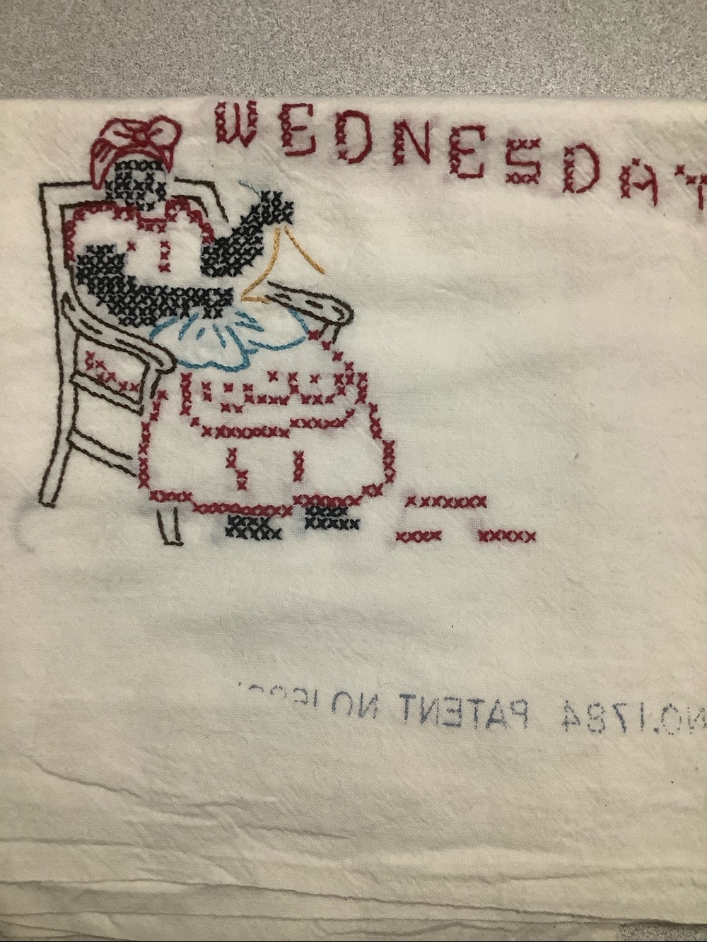 Vintage Embroidered Wednesday Kitchen Towel
